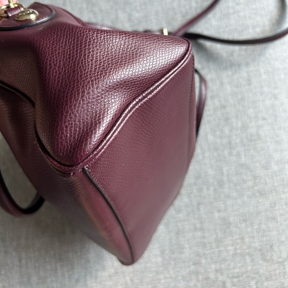 Coach Mini Bennett Burgundy Satchel 2-Way Shoulder Handbag - Picture 14 of 16